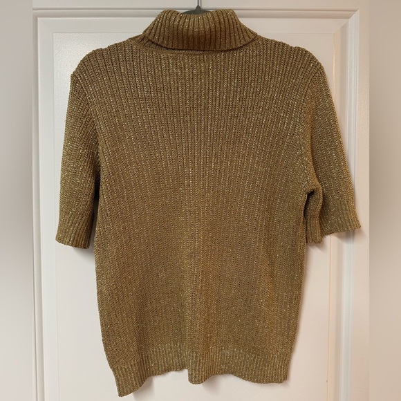 Liz Claiborne Gold Turtleneck Metallic Sweater Size- L - Picture 2 of 5